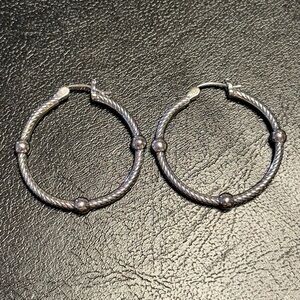 Silver Tone Hoop Earrings New
